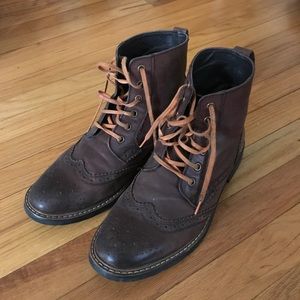 Brown Leather Wingtip boots